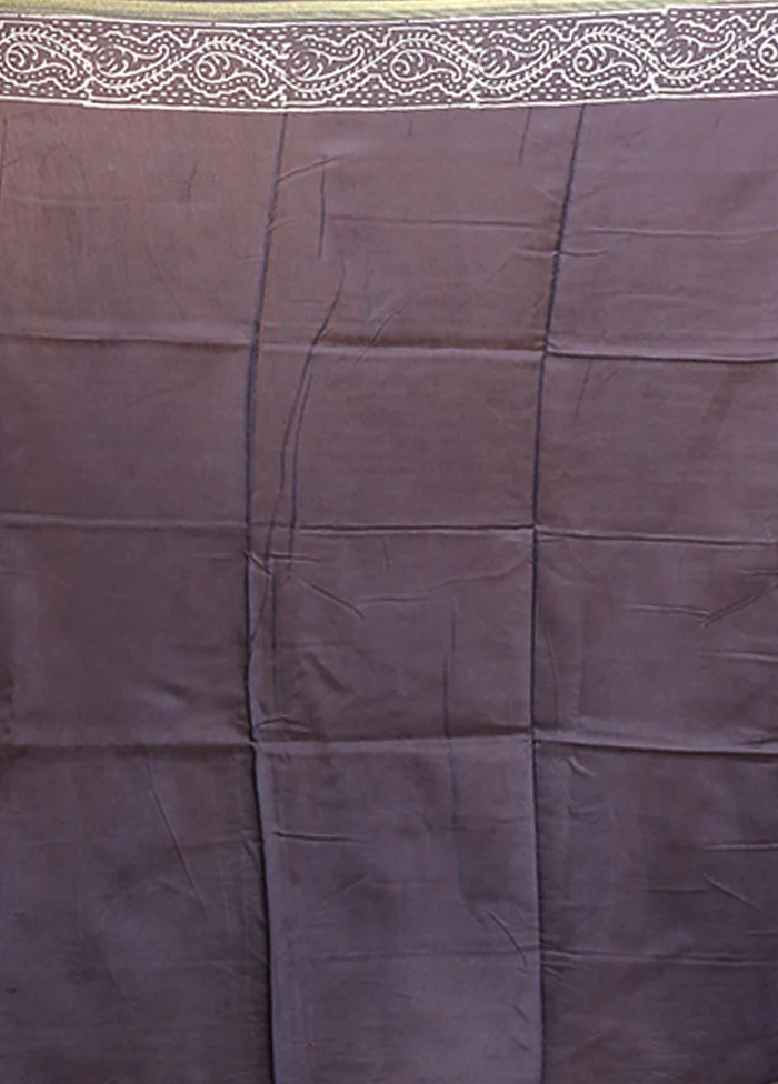 Grey Chanderi Silk Saree With Blouse Piece - Image 5