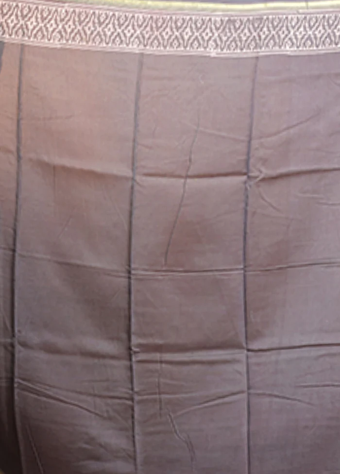Grey Chanderi Silk Saree With Blouse Piece - Image 5