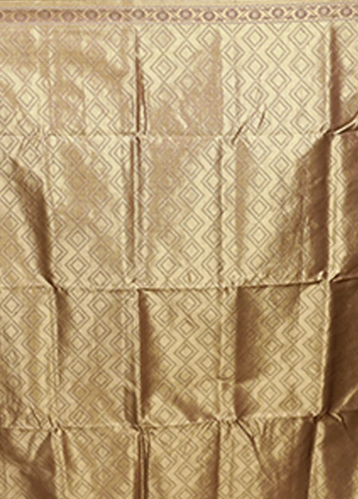 Grey Dupion Silk Saree With Blouse Piece - Image 5