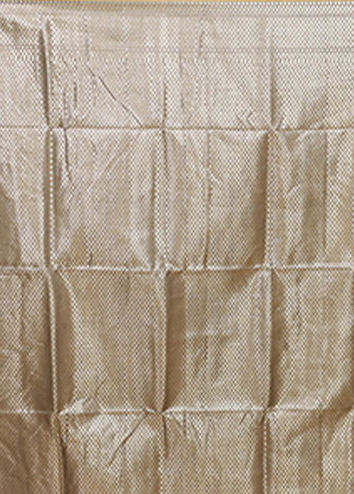 Grey Dupion Silk Saree With Blouse Piece - Image 5