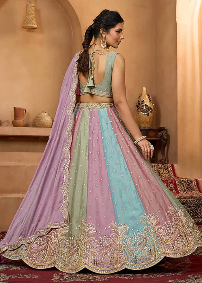 Grey Georgette Lehenga Set - Image 3