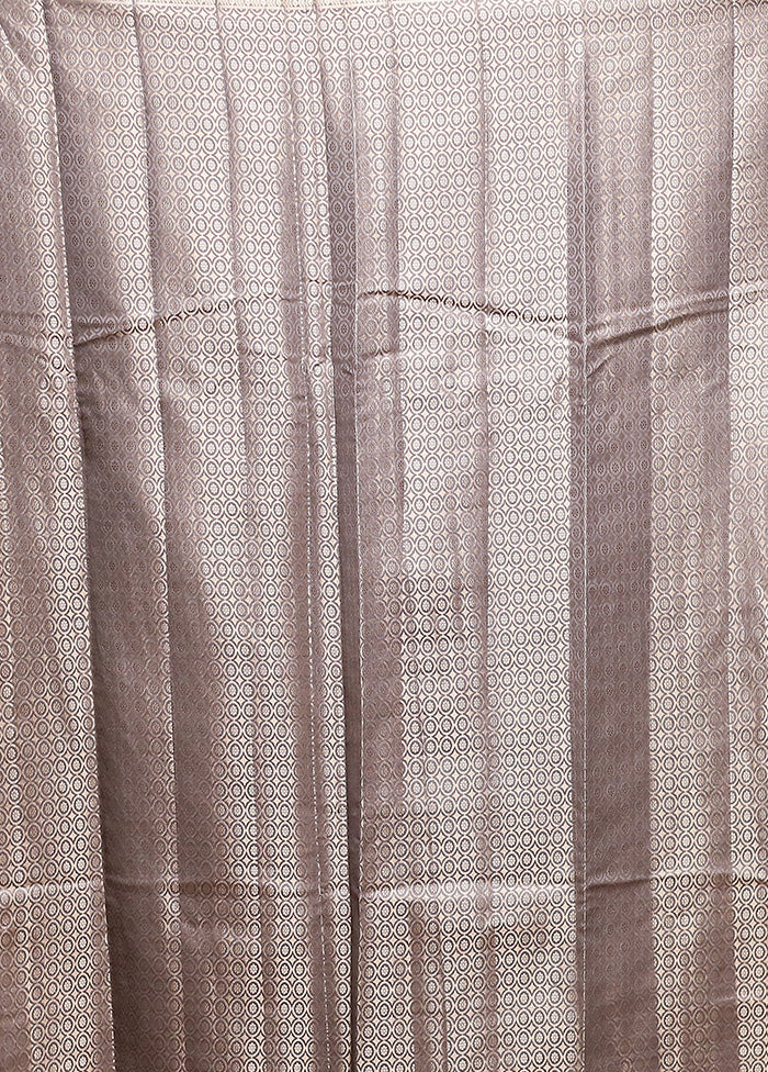 Grey Handloom Dupion Pure Silk Saree With Blouse Piece - Image 5
