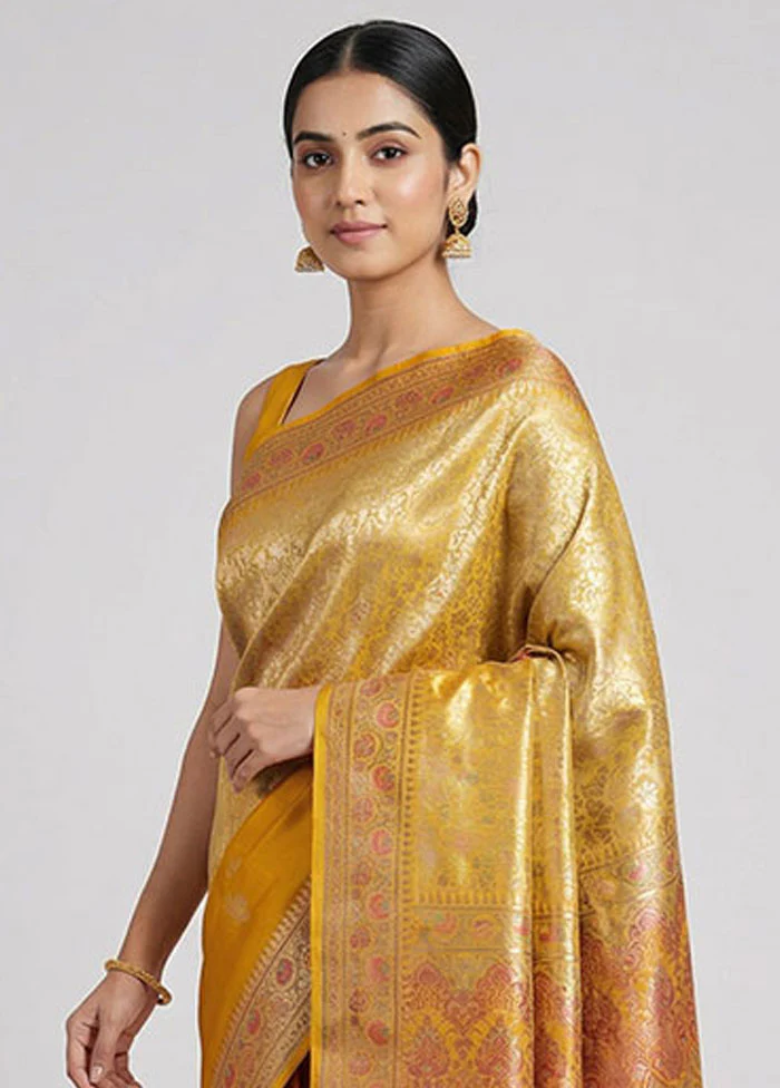 Grey Handloom Jamewar Pure Silk Saree With Blouse Piece - Image 2