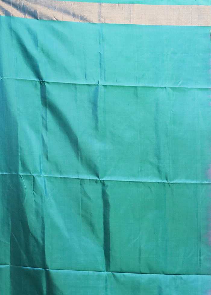 Grey Handloom Kanchipuram Pure Silk Saree With Blouse Piece - Image 5