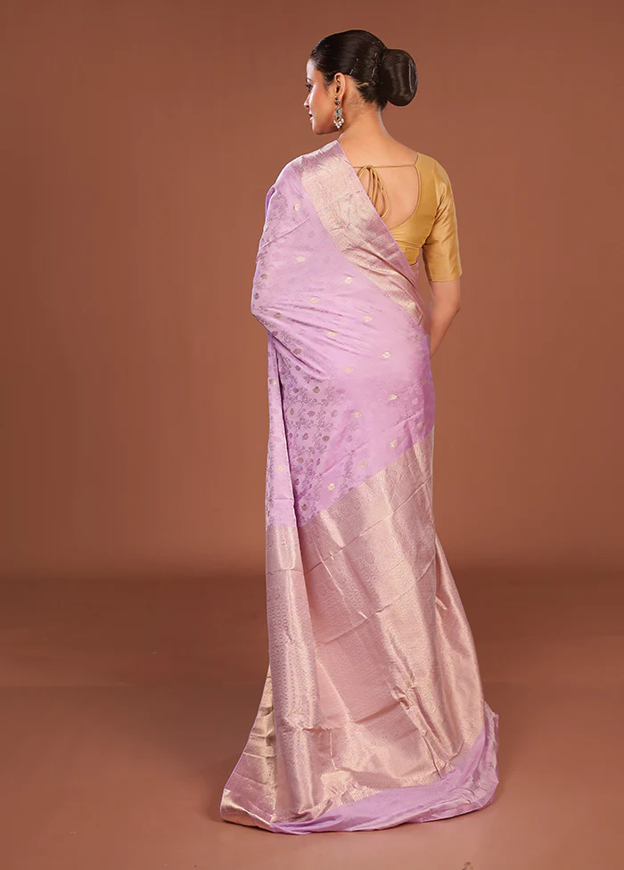 Grey Handloom Kanchipuram Pure Silk Saree With Blouse Piece - Image 3