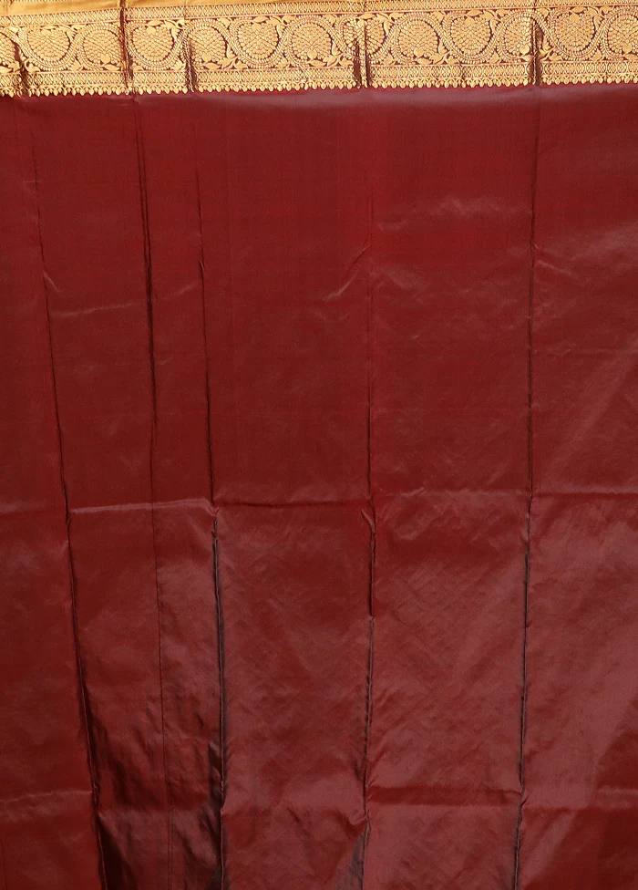 Grey Handloom Kanjivaram Pure Silk Saree With Blouse Piece - Image 5