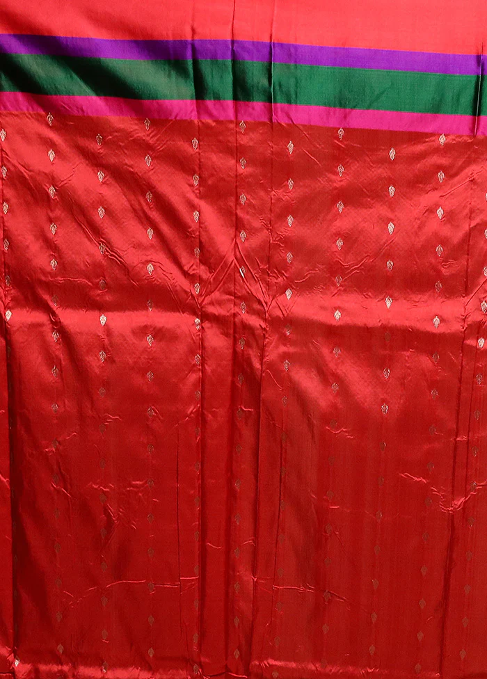 Grey Handloom Katan Pure Silk Saree With Blouse Piece - Image 5