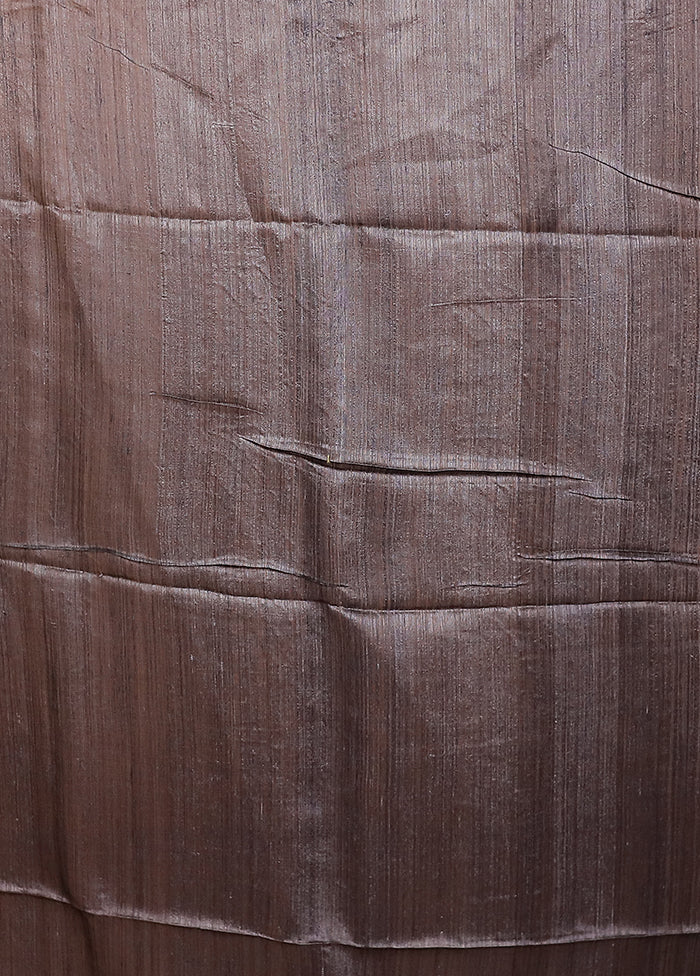 Grey Handloom Matka Pure Silk Saree With Blouse Piece - Image 5