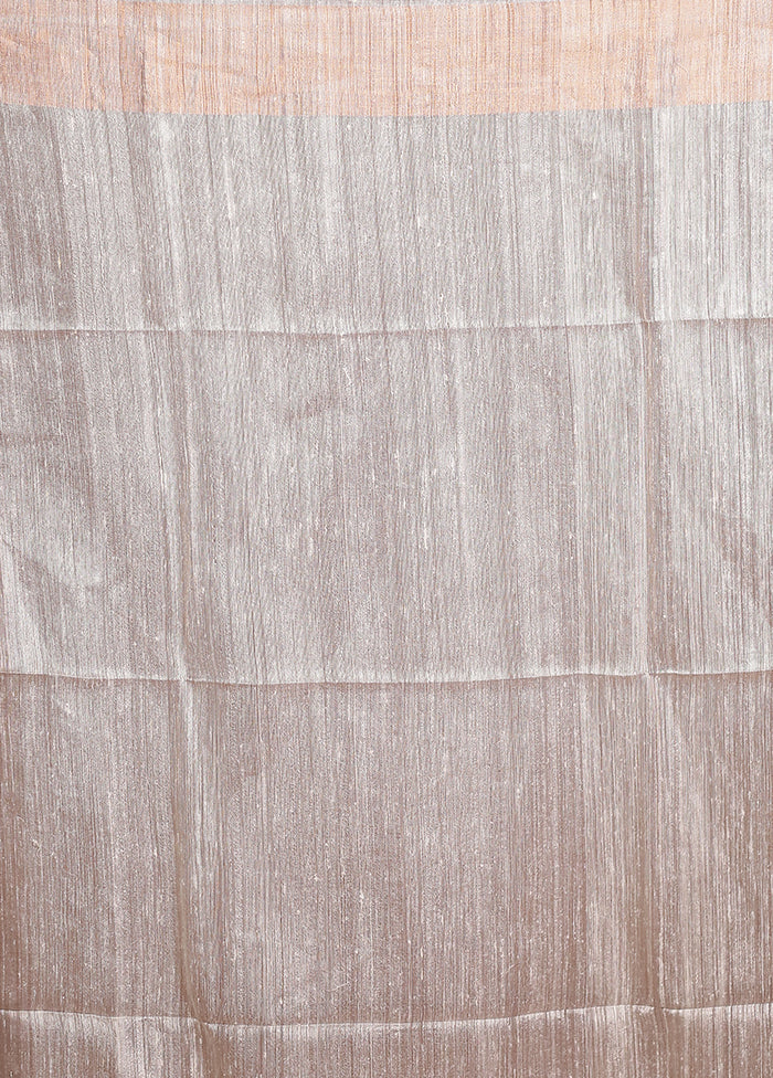 Grey Handloom Matka Pure Silk Saree With Blouse Piece - Image 5