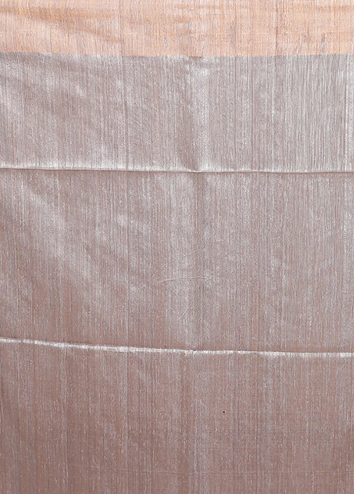 Grey Handloom Matka Pure Silk Saree With Blouse Piece - Image 5