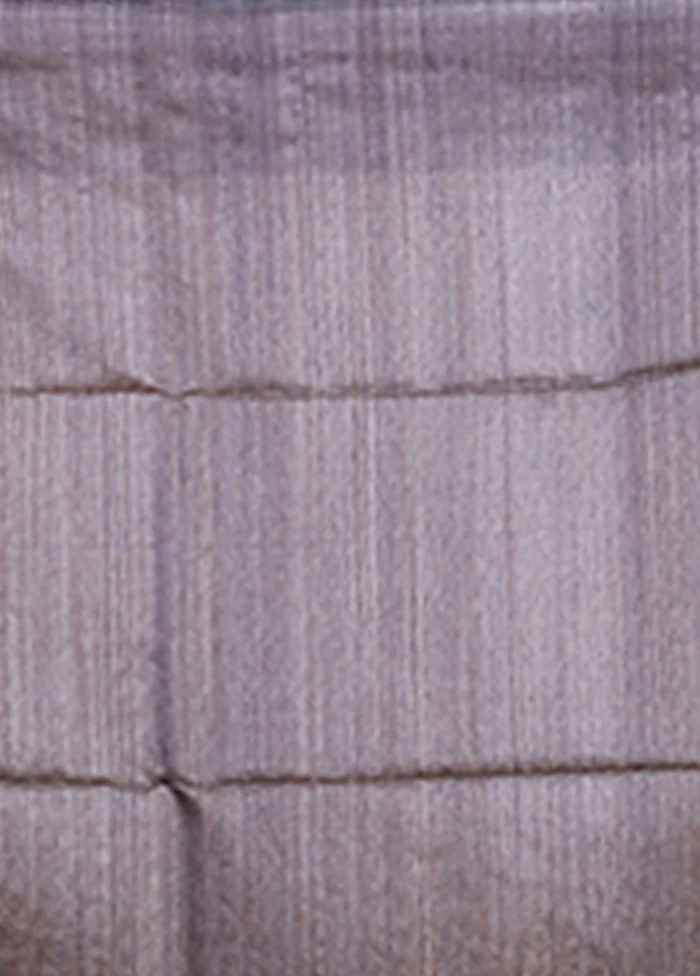 Grey Handloom Matka Pure Silk Saree With Blouse Piece - Image 5
