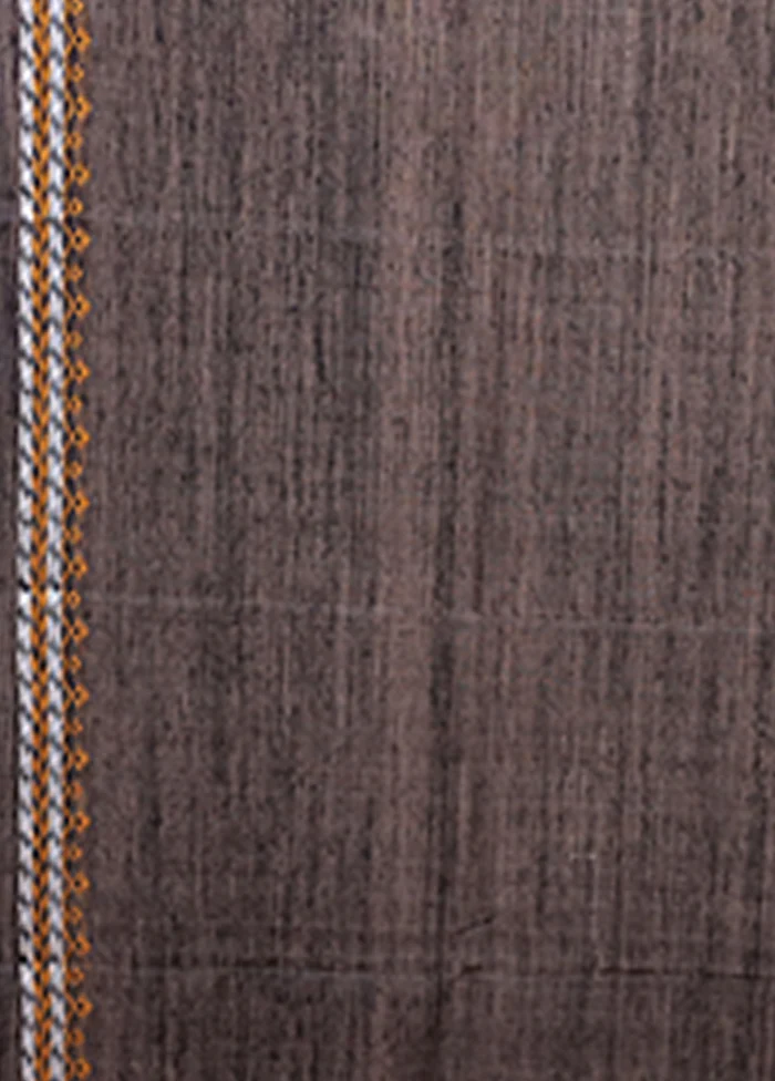 Grey Handloom Matka Pure Silk Saree With Blouse Piece - Image 5