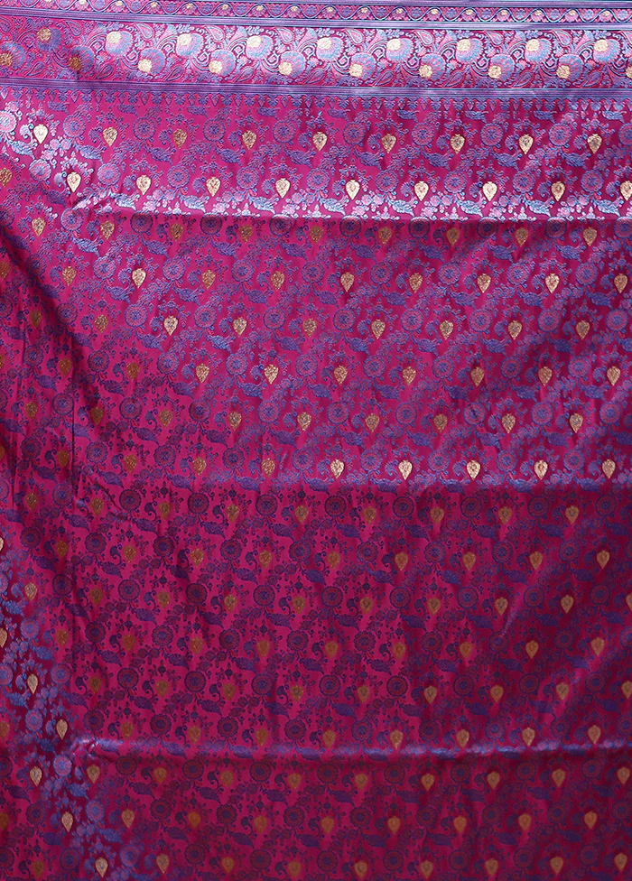 Grey Handloom Tanchoi Pure Silk Saree With Blouse Piece - Image 5