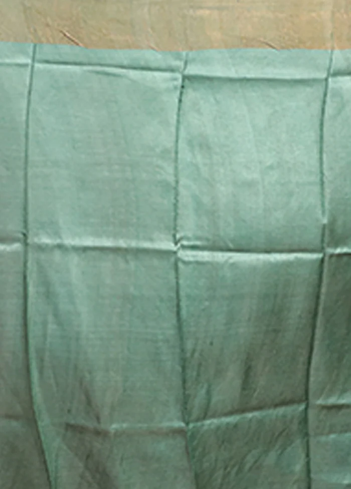 Grey Handloom Tussar Silk Saree With Blouse Piece - Image 5