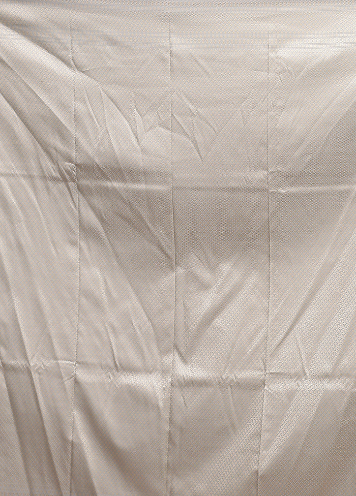 Grey Jamewar Silk Saree With Blouse Piece - Image 5
