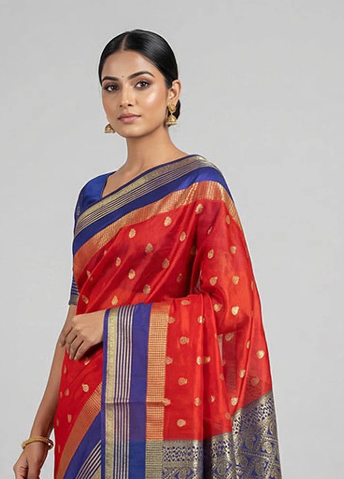 Grey Kanjivaram Silk Saree With Blouse Piece - Image 2