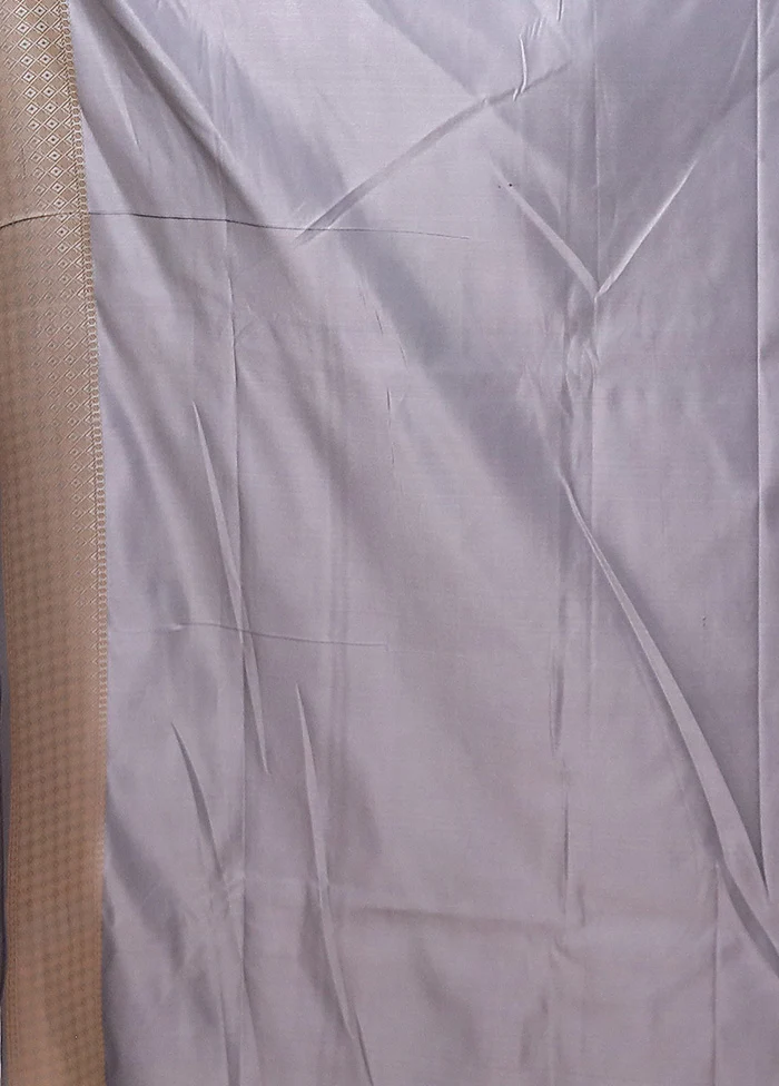 Grey Katan Silk Saree With Blouse Piece - Image 5