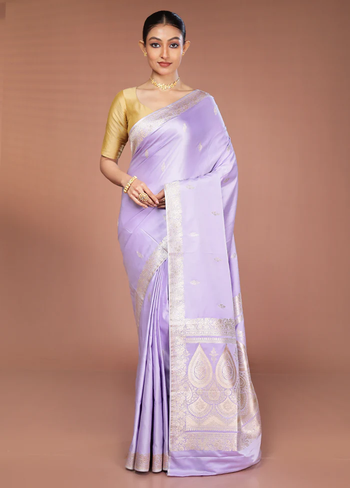 Grey Katan Silk Saree With Blouse Piece - Image 2
