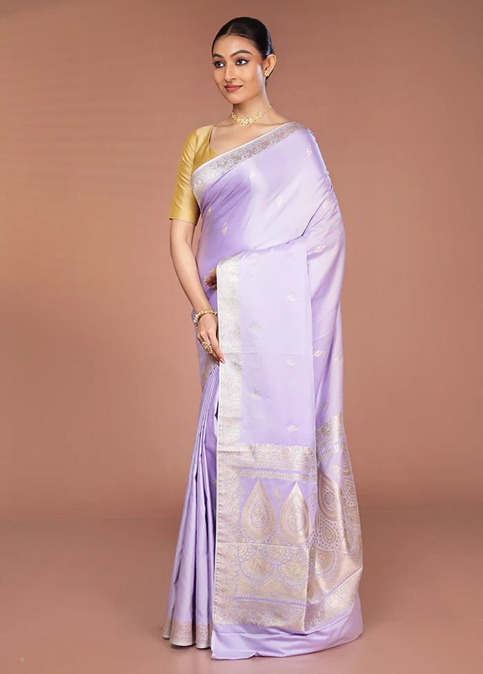 Grey Katan Silk Saree With Blouse Piece - Image 4