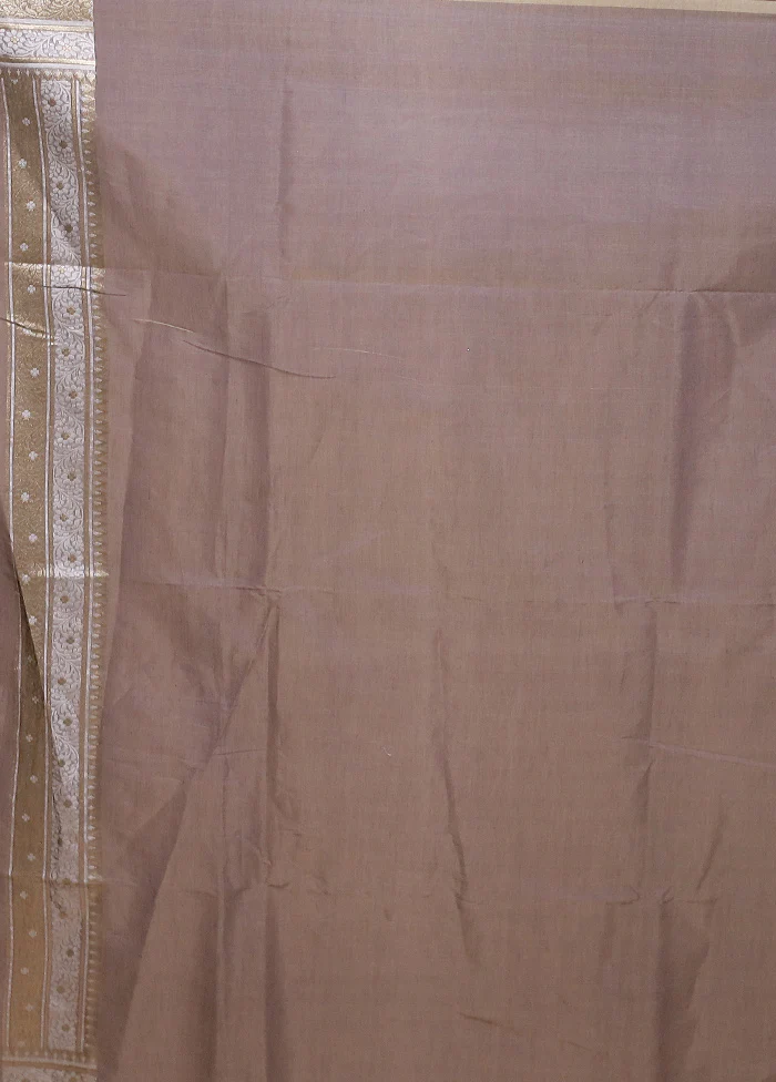 Grey Kora Silk Saree With Blouse Piece - Image 5