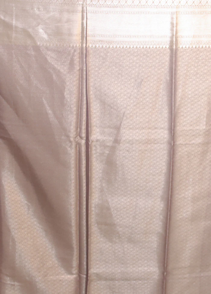 Grey Kora Silk Saree With Blouse Piece - Image 5