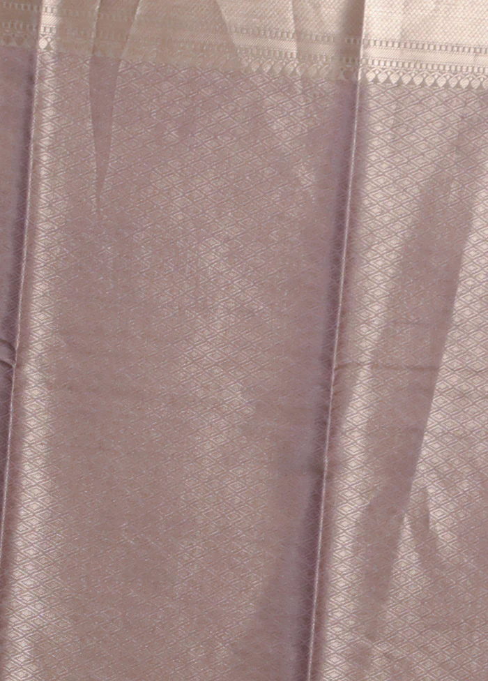 Grey Kora Silk Saree With Blouse Piece - Image 5