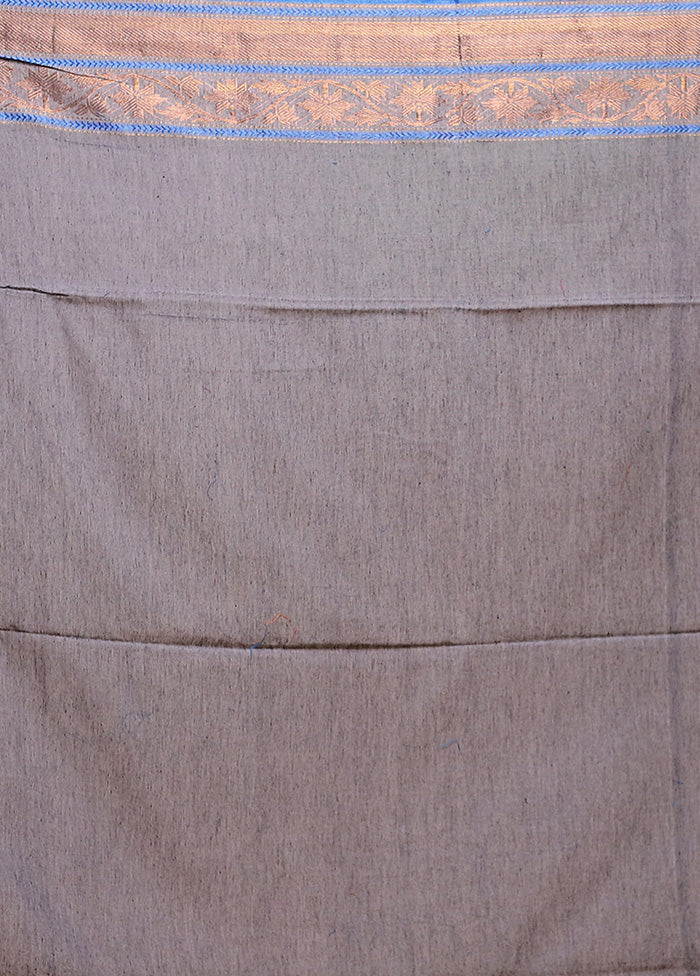 Grey Matka Silk Saree With Blouse Piece - Image 5