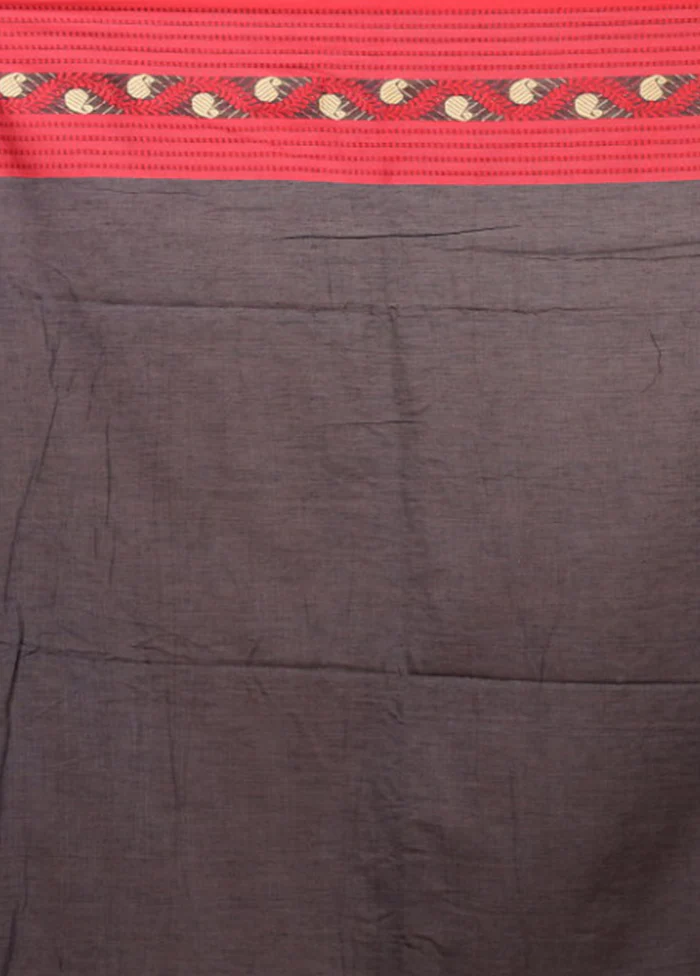 Grey Matka Silk Saree With Blouse Piece - Image 5