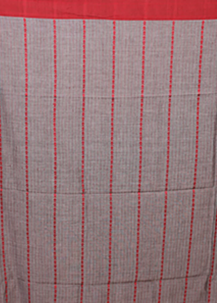 Grey Matka Silk Saree With Blouse Piece - Image 5