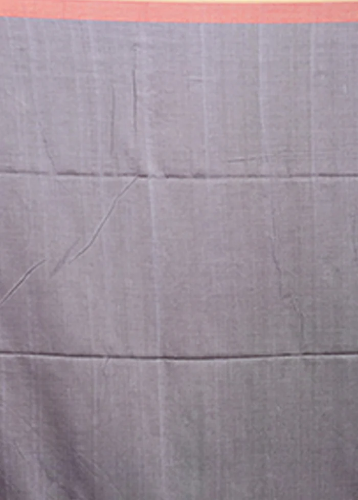 Grey Matka Silk Saree With Blouse Piece - Image 5