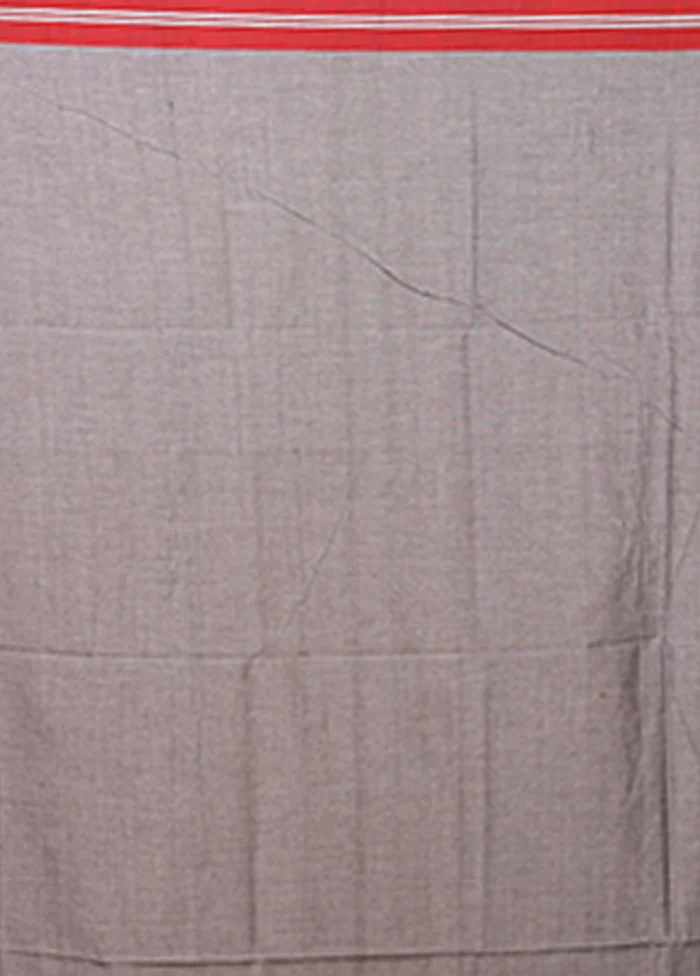 Grey Matka Silk Saree With Blouse Piece - Image 5