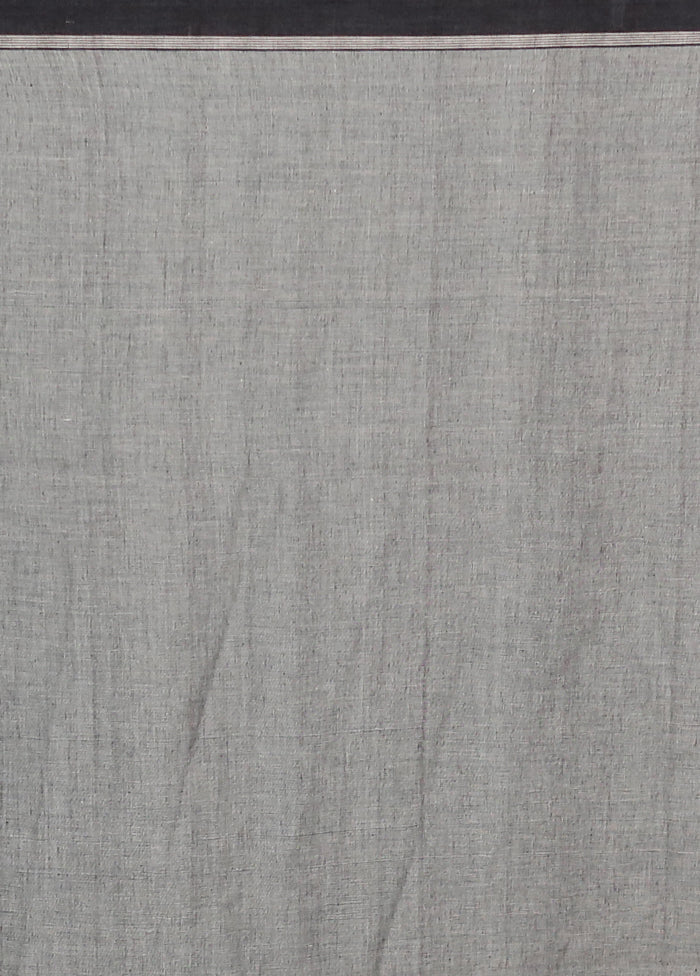 Grey Matka Silk Saree Without Blouse Piece - Image 5