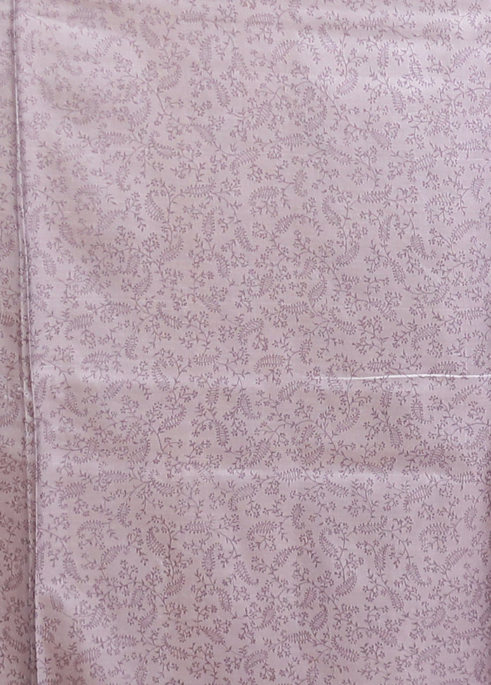 Grey Printed Pure Silk Saree Without Blouse Piece - Image 5