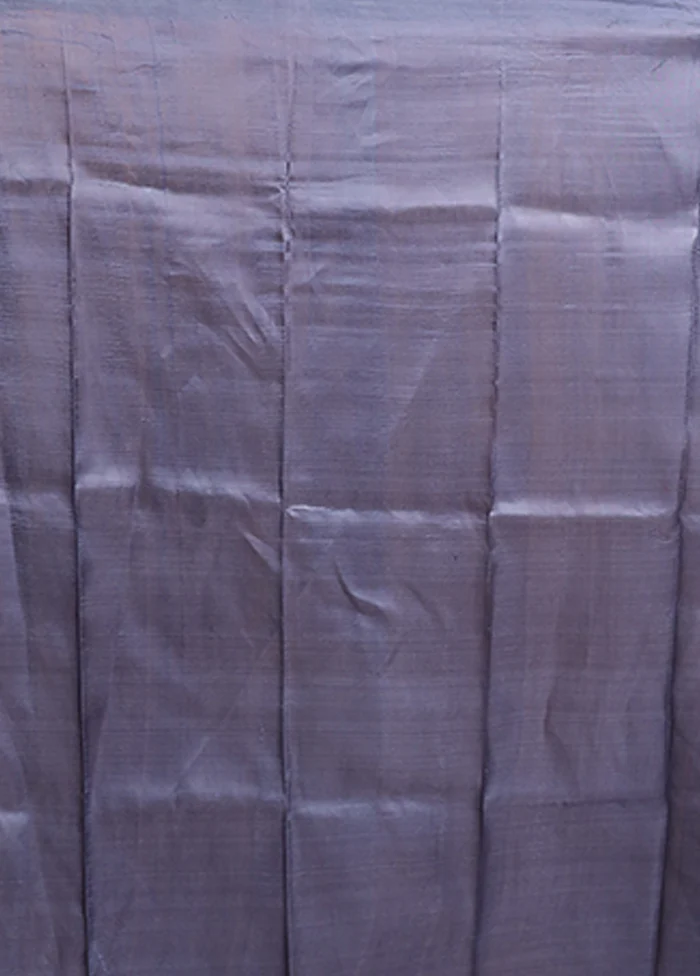 Grey Printed Pure Silk Saree Without Blouse Piece - Image 5