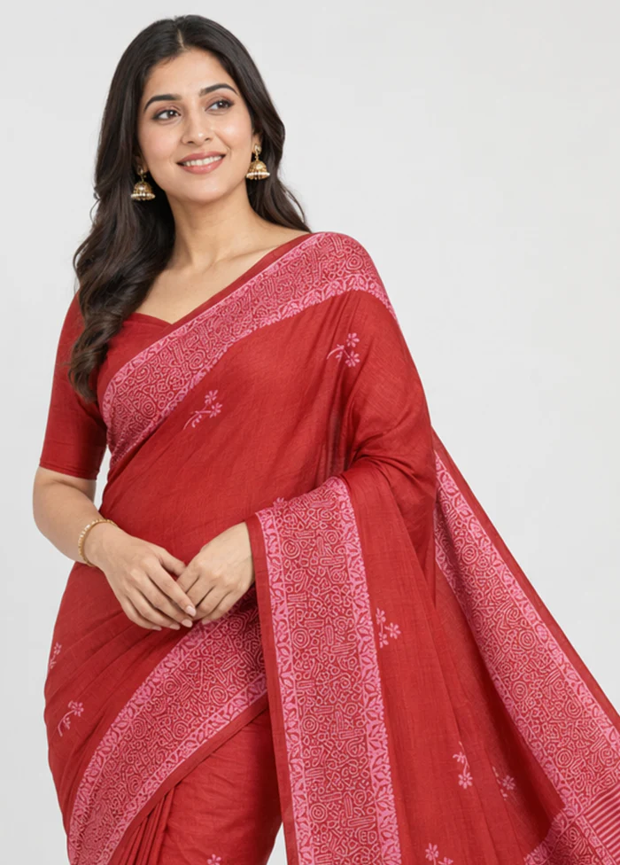 Grey Printed Pure Silk Saree Without Blouse Piece - Image 2