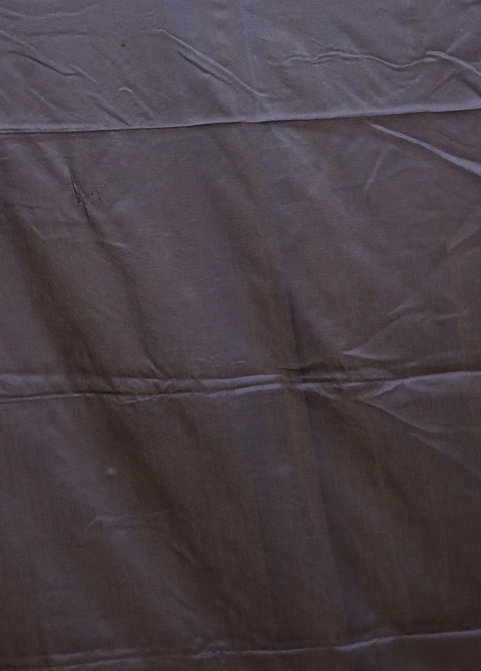 Grey Pure Cotton Saree With Blouse Piece - Image 5