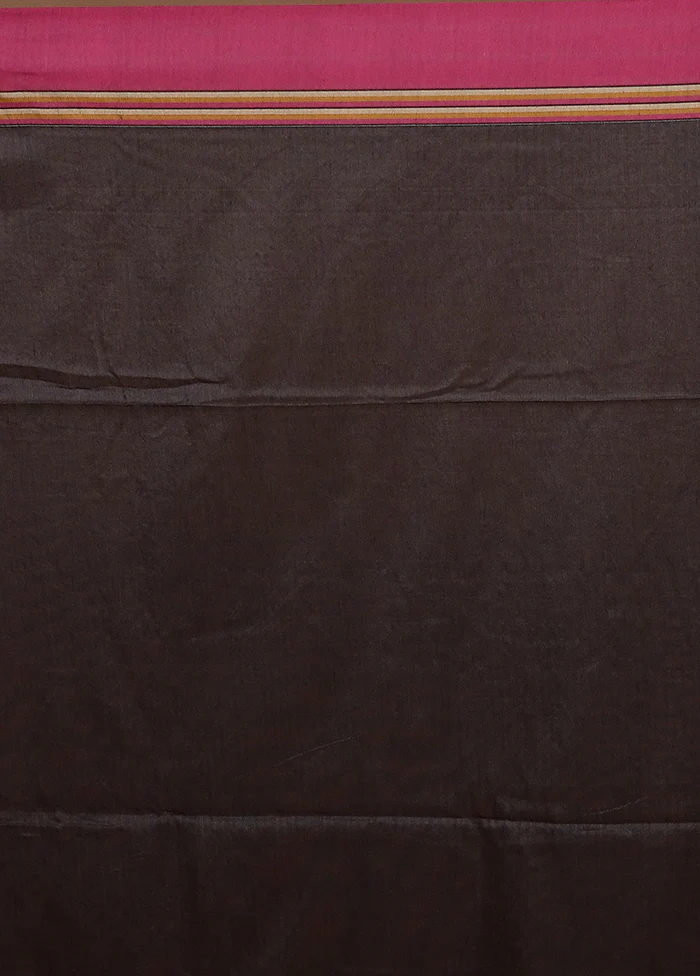 Grey Pure Cotton Saree With Blouse Piece - Image 5
