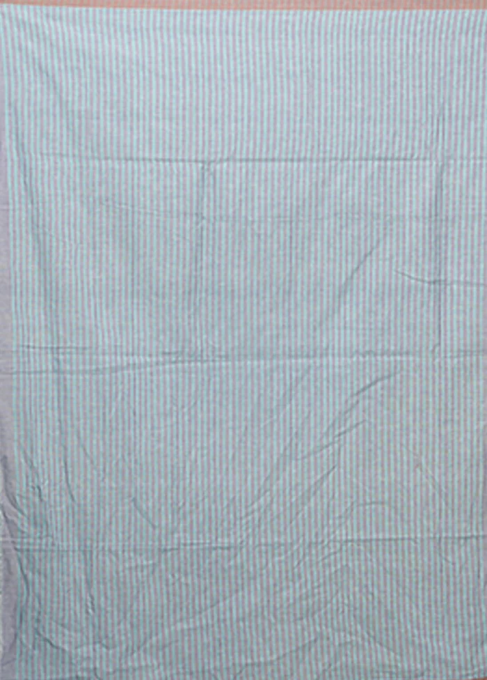 Grey Pure Cotton Saree With Blouse Piece - Image 5