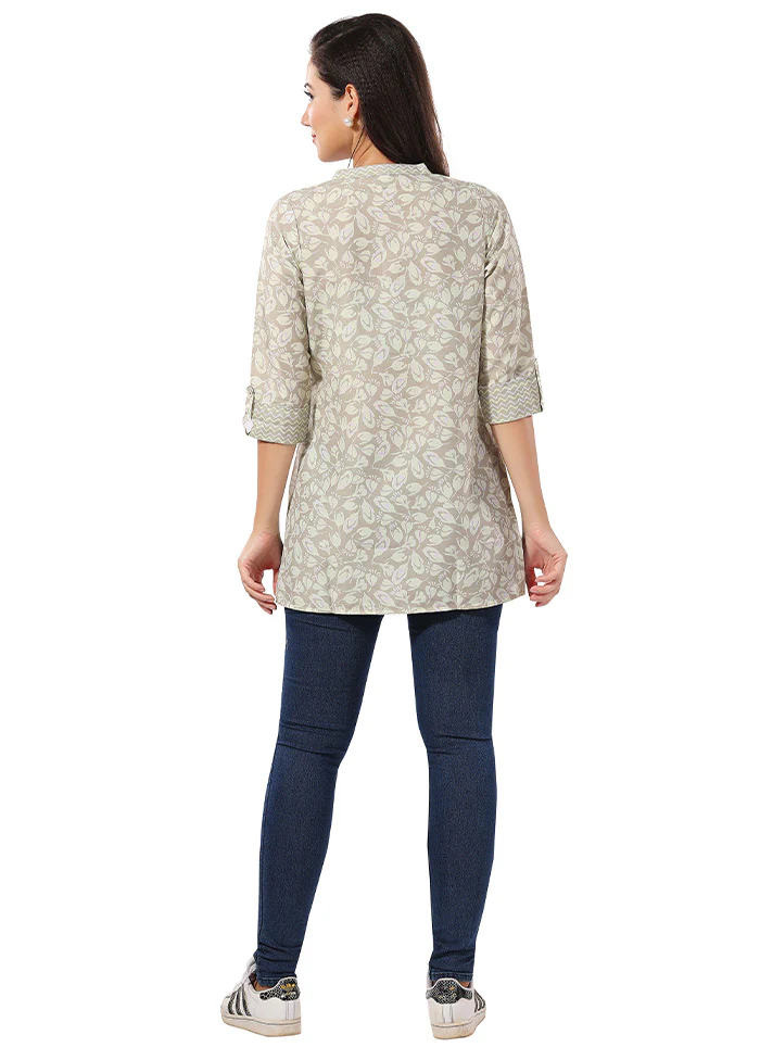Grey Readymade Rayon Short Top - Image 2