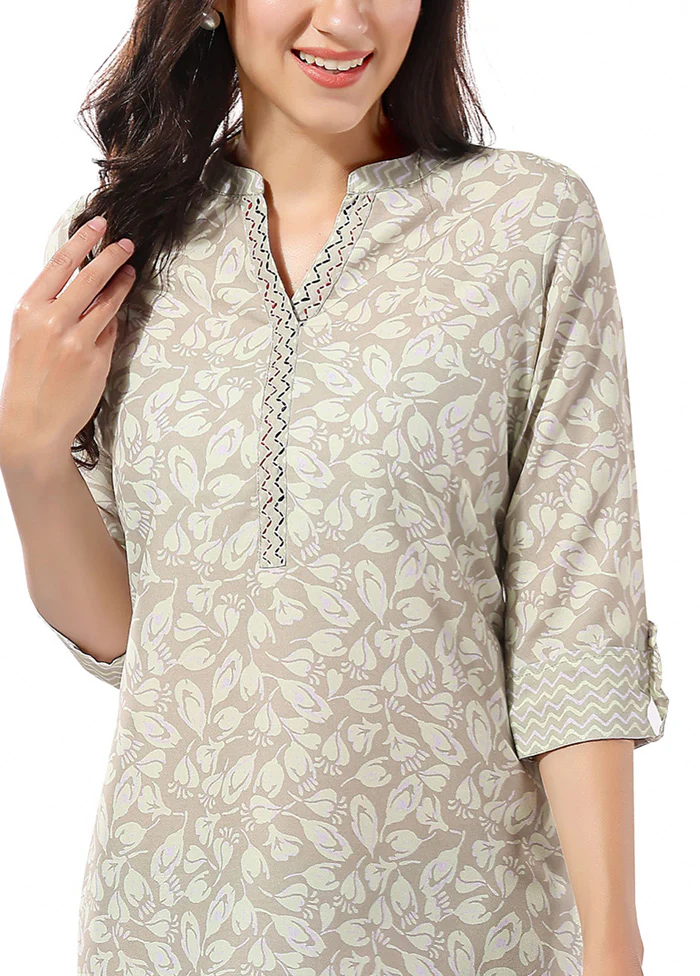 Grey Readymade Rayon Short Top - Image 3