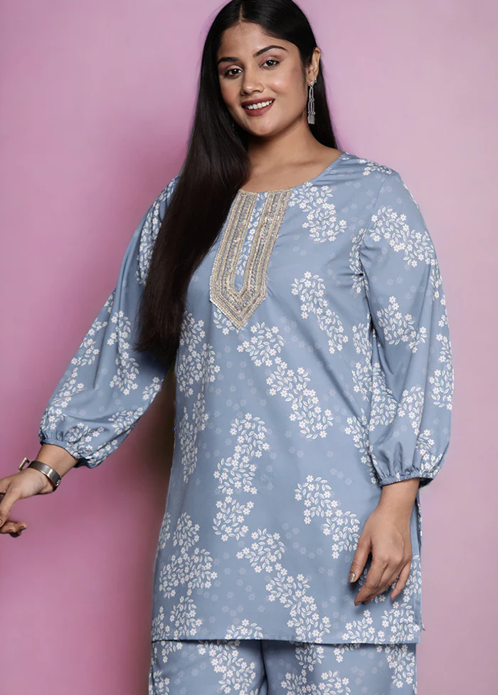 Grey Readymade Silk Tunic - Image 2