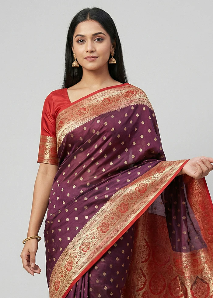 Grey Tanchoi Silk Saree With Blouse Piece - Image 2