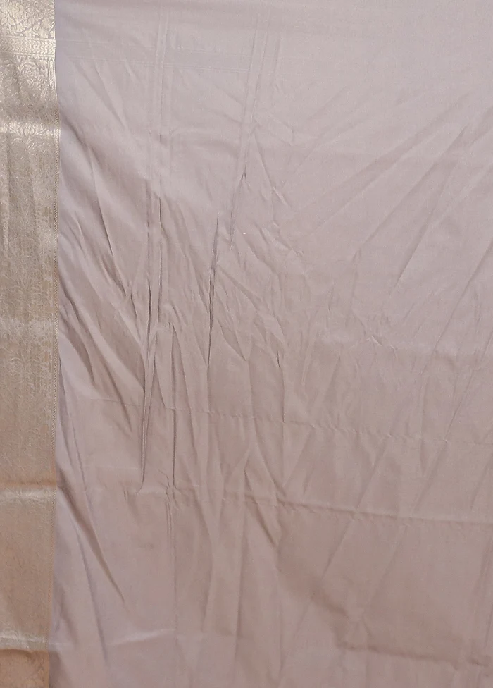 Grey Uppada Silk Saree With Blouse Piece - Image 5