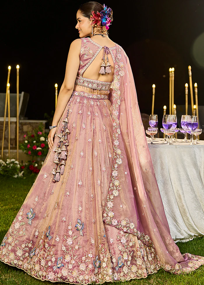 Lavender Blended Silk Ready to wear Lehenga Set - Image 3