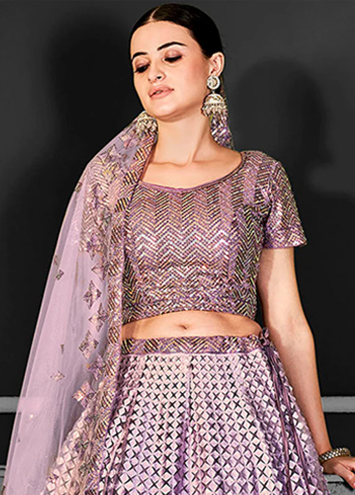 Lavender Net Lehenga Set - Image 2