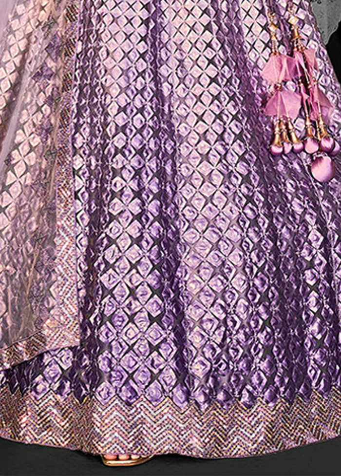 Lavender Net Lehenga Set - Image 3