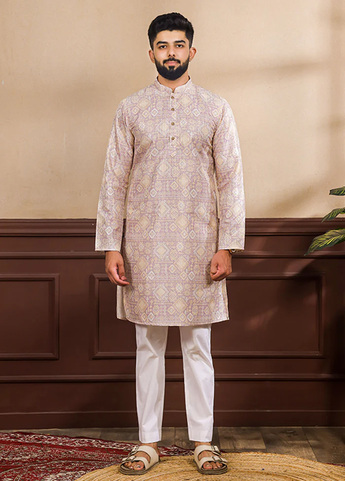 Lavender Silk Kurta & Pajama Set