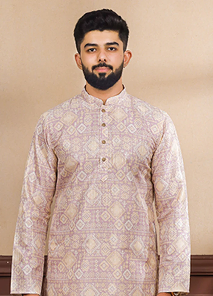 Lavender Silk Kurta & Pajama Set - Image 2