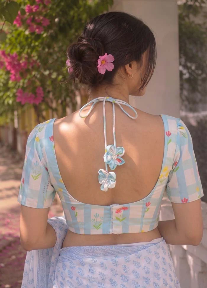 Light Blue Designer Designer Blouse - Image 2