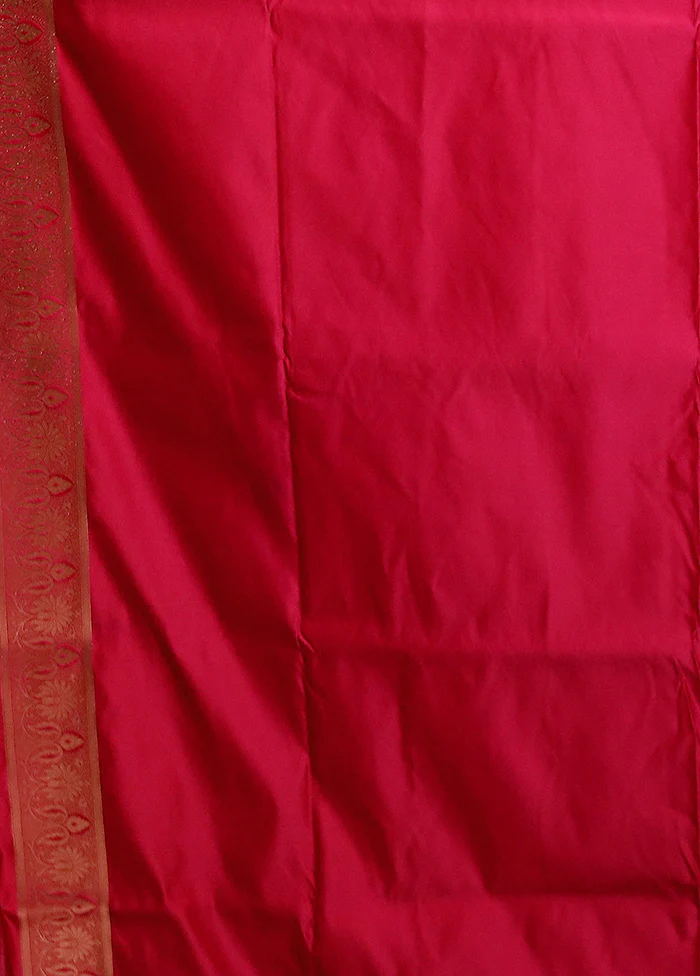 Maroon Banarasi Silk Saree With Blouse Piece - Image 5